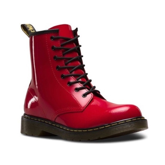 burgundy patent leather doc martens